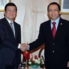 Chủ tịch nước Trương Tấn Sang hội kiến Chủ tịch Hạ viện Indonesia, Marzuki Alie. (Ảnh: Nguyễn Khang/TTXVN)