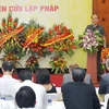 Chủ tịch Quốc hội Nguyễn Sinh Hùng phát biểu tại Hội nghị. (Ảnh: Nhan Sáng/TTXVN)