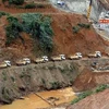 Quang cảnh Lễ khởi công và ngăn sông dự án thủy điện Sông Bung 2. (Ảnh: Văn Sơn/TTXVN)