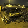 Đầu xe nát vụn sau vụ tai nạn (Ảnh: CTV)