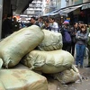 Số hàng lậu được phát hiện tại chợ Đồng Xuân (Ảnh: Sơn Bách/Vietnam+)