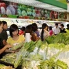 Nhiều mặt hàng rau xanh được người tiêu dùng lựa chọn. (Ảnh: Trần Việt/TTXVN)