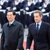 Ông Hồ Cẩm Đào và người đồng cấp Pháp Nicolas Sarkozy. (Nguồn: Xinhua)