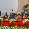 Ủy viên Bộ Chính trị, Thủ tướng Chính phủ Nguyễn Tấn Dũng điều hành phiên khai mạc Đại hội. (Ảnh: TTXVN)