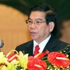 Ủy viên Bộ Chính trị, Chủ tịch nước Nguyễn Minh Triết đọc diễn văn khai mạc Đại hội. (Ảnh: TTXVN)