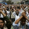 Người dân Yemen biểu tình tại Taez. (Nguồn: Reuters)