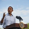 Ông Obama trong cuộc nói chuyện tại Decorah, Iowa. (Nguồn: Getty)