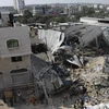 Cảnh đổ nát tại Dải Gaza sau vụ không kích của Isrel. (Ảnh: AFP/TTXVN)