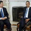 Tổng thống Mỹ Barack Obama (phải) và Phó Chủ tịch nước Trung Quốc Tập Cận Bình trong cuộc gặp tại Nhà Trắng ngày 14/2. (Nguồn: Getty)
