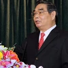 Ông Lê Hồng Anh, Ủy viên Bộ Chính trị, Thường trực Ban Bí thư, tham dự và phát biểu tại Hội nghị. (Ảnh: Dương Giang/TTXVN)