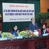 Chủ tịch Quốc hội Nguyễn Sinh Hùng phát biểu tại buổi lễ. (Ảnh: Nhan Sáng/TTXVN)