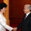Chủ tịch Quốc hội tiếp Phó Chủ tịch Hội nghị Chính trị Hiệp thương toàn quốc Trung Quốc. (Ảnh: Nguyễn Dân/TTXVN)