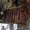 Đống đổ nát của tàu Cheonan. (Ảnh: Reuters)