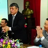 Tổng Giám đốc TTXVN Trần Mai Hưởng phát biểu tại lễ khai trương. (Ảnh: Việt Đức/Vietnam+)