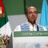 Tổng thống Mexico Felipe Calderon phát biểu tại lễ bế mạc hội nghị COP16, ngày 11/12. (Ảnh: THX/TTXVN)