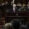 Thủ tướng Serbia phát biểu trong phiên họp của quốc hội ngày 14/3. (Ảnh: AP)
