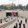 Hầm đường bộ Kim Liên thuộc nút giao thông Kim Liên-Đại Cồ Việt, công trình được xây dựng từ nguồn vốn ODA của Nhật Bản. (Ảnh: Danh Lam/TTXVN) 