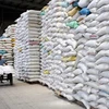 Kho gạo xuất khẩu của Công ty Lương thực Đồng Tháp. (Ảnh: Đình Huệ/TTXVN) 