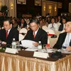 Phó Thủ tướng Hoàng Trung Hải và các đại biểu trong nước, quốc tế tham dự diễn đàn. (Ảnh: Văn Sơn/TTXVN)