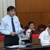Ông Nguyễn Hạnh Phúc, Chủ nhiệm Văn phòng Quốc hội phát biểu tại Phiên họp. (Ảnh: Nhan Sáng/TTXVN)