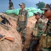 Binh sĩ Campuchia tại khu vực biên giới thuộc tỉnh Oddar Meanchey, ngày 1/5. (Ảnh: AFP/TTXVN)