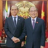 Chủ tịch Quốc hội hội kiến Tổng thống Thein Sein. (Ảnh: Nhan Sáng/TTXVN)