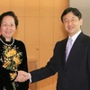 Phó Chủ tịch nước Nguyễn Thị Doan đến chào xã giao Hoàng Thái tử Nhật Bản Naruhito. (Ảnh: Thống Nhất/TTXVN)