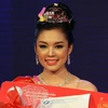 Nguyễn Thị Xuân Trang đăng quang hoa khôi của cuộc thi và đoạt danh hiệu Người đẹp áo dài. (Ảnh: Trần Lê Lâm/Vietnam+)