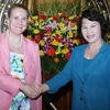 Phó Chủ tịch Quốc hội Nguyễn Thị Kim Ngân tiếp bà Pamela Cox , Phó Chủ tịch WB. (Ảnh: Phương Hoa/TTXVN)