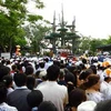 Các giáo dân dự lễ hành hương La Vang. (Ảnh: Hồ Cầu/TTXVN)