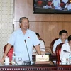 Chủ nhiệm Ủy ban Quốc phòng và An ninh của Quốc hội Nguyễn Kim Khoa trình bày Báo cáo thẩm tra tại phiên họp. (Ảnh: Phương Hoa/TTXVN)