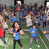 Thanh niên hai nước Việt Nam-Nhật Bản hòa chung điệu nhảy đoàn kết tại buổi giao lưu. (Ảnh: Trần Lê Lâm/TTXVN)