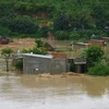 Hàng chục ngôi nhà ở xã Hòa Hiệp (huyện Cư Kuin) ngập trong nước lũ. (Nguồn: baodaklak.vn)