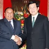 Chủ tịch nước Trương Tấn Sang tiếp ông Phănđuôngchit Vôngxả. (Ảnh: Nguyễn Khang/TTXVN)