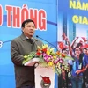 Ông Đinh La Thăng, Bộ trưởng Bộ Giao thông vận tải, Phó Chủ tịch Thường trực Ủy ban ATGT Quốc gia, phát biểu. (Ảnh: Dương Giang/TTXVN)