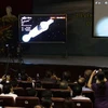 Quang cảnh buổi truyền hình trực tiếp tại Viện Hàn lâm Khoa học và Công nghệ Việt Nam. (Ảnh: Vũ Sinh/TTXVN)