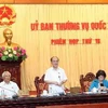 Chủ tịch Quốc hội Nguyễn Sinh Hùng chủ trì và phát biểu khai mạc Phiên họp thứ 18 của Ủy ban Thường vụ Quốc hội khóa XIII. (Ảnh: Nhan Sáng/TTXVN)