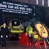 Linh cữu đồng chí Hồ Đức Việt quàn tại Nhà tang lễ Quốc gia. (Ảnh: Nguyễn Dân/TTXVN)