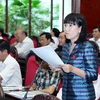 Bà Đoàn Thị Thùy Trang, đại biểu Quốc hội Thành phố Hồ Chí Minh phát biểu ý kiến. (Ảnh: Lâm Khánh/TTXVN)