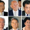 Tân Thủ tướng Yukio Hatoyama (trái) và một số thành viên trong nội các mới. (Ảnh: AFP/TTXVN)