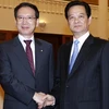 Thủ tướng Nguyễn Tấn Dũng tiếp Chủ tịch Quốc hội Hàn Quốc Kim Hyong O. (Ảnh: Đức Tám/TTXVN) 