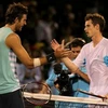 Andy Murray (phải) sẽ đụng ngay chướng ngại vật Del Potro (trái) trong ngày khai mạc ATP World Tour Finals 2009. (Ảnh: thesportsjournalist.co.uk)
