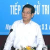 Chủ tịch nước Nguyễn Minh Triết phát biểu trong buổi tiếp xúc với cử tri quận 1. (Ảnh: Hoàng Hải/TTXVN) 