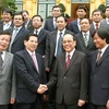 Chủ tịch nước Nguyễn Minh Triết gặp mặt ban lãnh đạo mới của Tập đoàn HUD Holdings vừa được thành lập. (Ảnh: Nguyễn Khang/TTXVN)