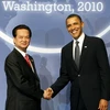 Tổng thống Hợp chúng quốc Hoa Kỳ Obama đón tiếp Thủ tướng Nguyễn Tấn Dũng dự Hội nghị thượng đỉnh về an ninh hạt nhân. (Ảnh: Đức Tám/TTXVN) 
