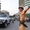 Từ ngày 20/5, cảnh sát giao thông tại Hà Nội và TP. Hồ Chí Minh sẽ áp dựng mức xử phạt nặng gấp đôi với người vi phạm. (Ảnh:Thanh Giang/TTXVN)