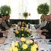 Chủ tịch nước Nguyễn Minh Triết hội kiến với Thủ tướng Phần Lan Matti Vanhanen. (Ảnh: Nguyễn Khang/TTXVN) 