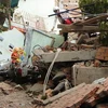 Hiện trường vụ sập nhà ở phường 3, quận 8, Thành phố Hồ Chí Minh. (Nguồn: Báo Dân trí)