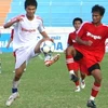 Các cầu thủ SHB Đà Nẵng (áo trắng) đã xuất sắc đoạt chức vô địch giải U17 Quốc gia. (Ảnh: Văn Sơn/TTXVN)