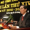Bí thư Tỉnh ủy Lào Cai khóa XIV mới được bầu, Nguyễn Hữu Vạn phát biểu bế mạc Đại hội. (Ảnh: Phương Hoa/TTXVN)